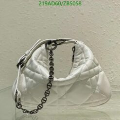 Classic Dior Quilted Leather Bag in White