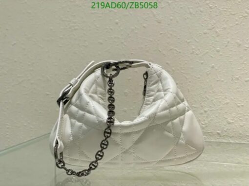 Classic Dior Quilted Leather Bag in White