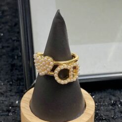 Replica Dior Gold Pearl Ring LJ28778 for Women