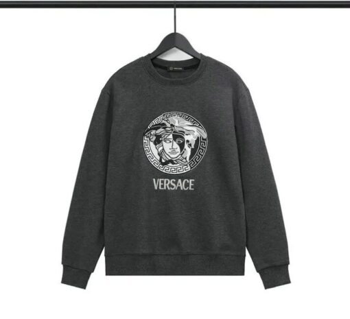 Versace long sleeve sweatshirt in grey cotton