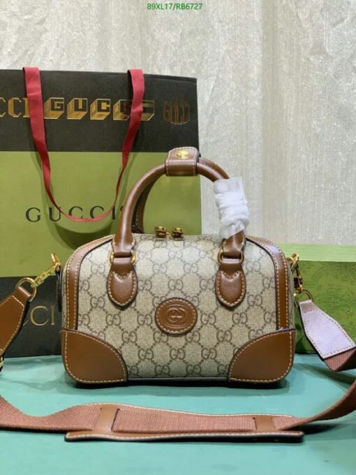 Gucci Knockoff Small Duffle Interlocking G Bag RB67278 in Brown