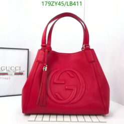 Gucci Soho Leather Shopping Bag in Red