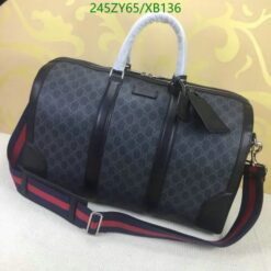 Gucci GG Carry-On Duffle Black Knockoff Bag XB1365 – Black Canvas