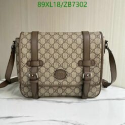 GG Messenger Gucci Bag AAAA Replica ZB73022 in Brown GG Supreme Canvas