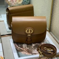 Dior Replica Medium Bobby Bag LB3525 in Brown Cowhide