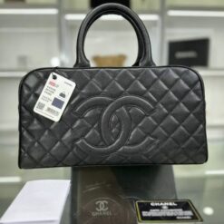 Black Chanel Replica Mini Boston Bag in Quilted Leather XB612665