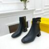 Fendi black leather ankle boots with FF buckle