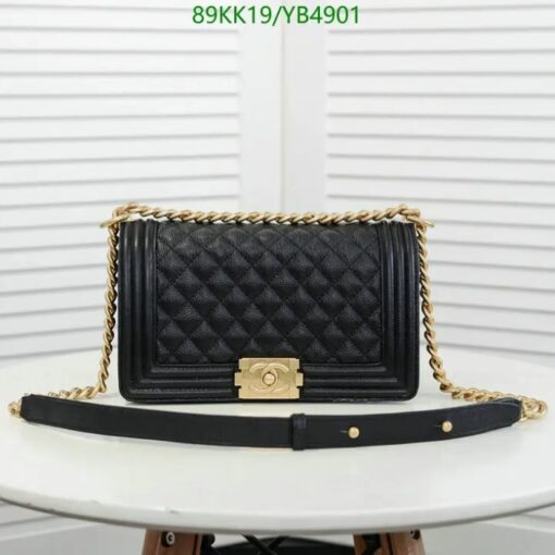 Chanel Boy Medium Leather Handbag YB4901 - front view