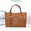 Gucci Soho Leather Shopping Bag Replica LB41126 in Brown