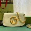 White Gucci Blondie Shoulder Bag Dupe zb11535 with Chain Strap