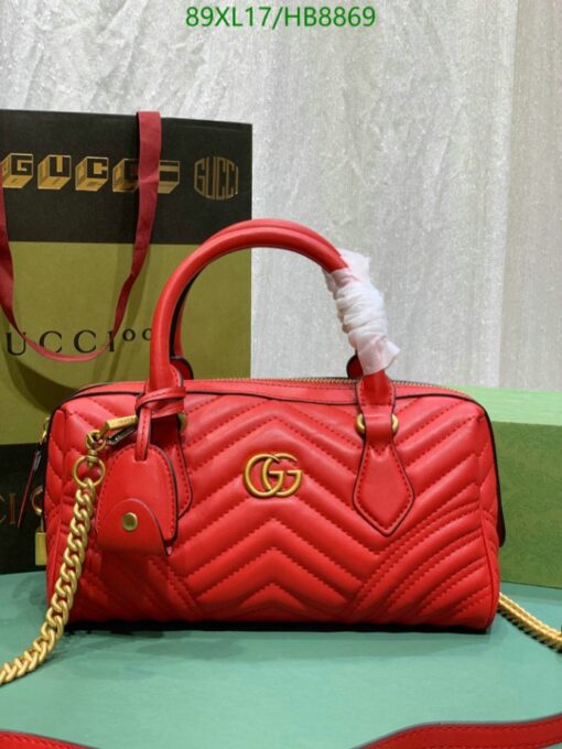 Vibrant counterfeit Gucci GG Marmont Red Bag