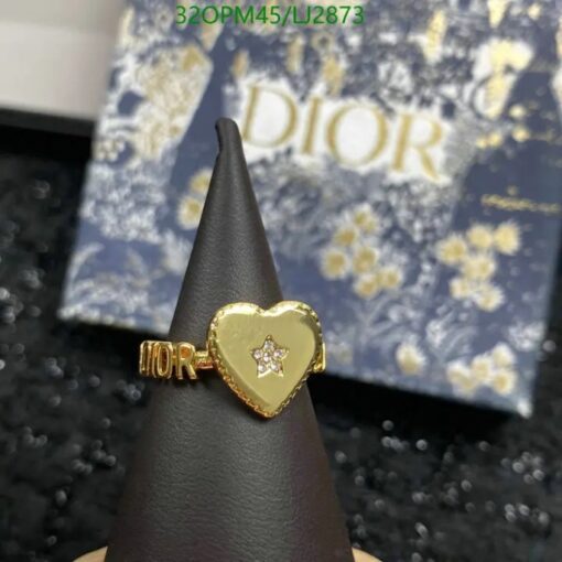 Dior Heart Shape Ring LJ28735 in Brass and Pearl – Elegant Jewelry