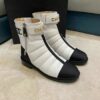 Chanel Mid-Heel Boots ZS97 in Cowhide and Sheepskin in in white