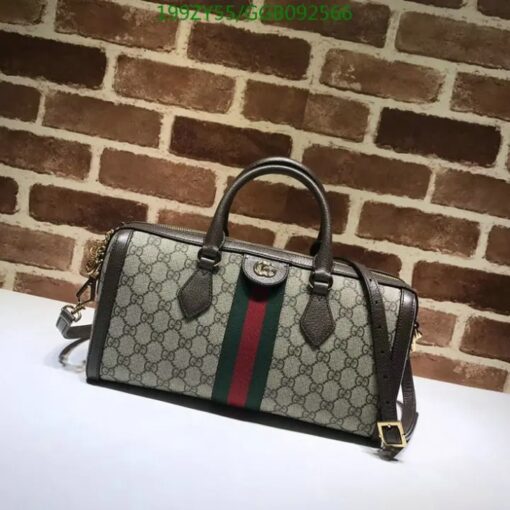 Grey Gucci Suede Boston Bag - Premium Knock Off.