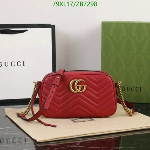 Gucci GG Marmont Small Shoulder Bag in Red - Bold and striking.