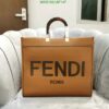 Fendi Sunshine Large Leather Shopper featuring brown leathe