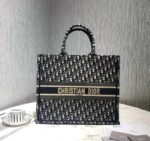 Large Dior Embroidered Book Tote in Night Blue - Elegant Bag