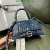 Balenciaga Replica Hourglass Small Chic Bag YB6339 in Blue Leather