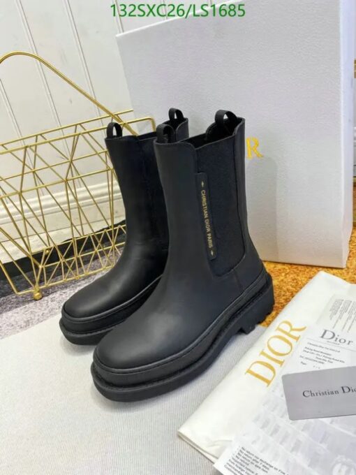 Dior Designer Ankle Boots in sleek black cowhide