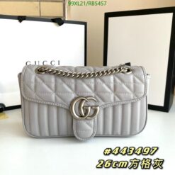 Gucci Grey Marmont Shoulder Bag Replica