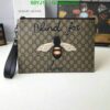 Gucci GG Supreme Bee Print Pouch Clutch Bag AAAA GGB0423