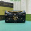 Gucci GG Marmont Black Shoulder Bag Replica UB32488 with quilted chevron velvet and gold-toned Double G emblem