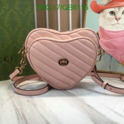 Copy AAAA Gucci Heart Bag in Pink, adding charm and elegance.