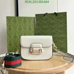 Chic white leather Gucci Horsebit 1955 Shoulder Bag Dupe UB54845