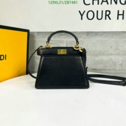 Black Fendi Peekaboo ISeeU Small Bag with luxurious quilted leather and gold hardware