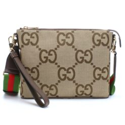 Gucci Jumbo GG Messenger Bag in Light Brown Canvas