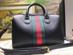 Black Gucci Replica Ophidia Leather AAAA Bag RB8213 with gold-tone hardware.