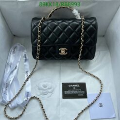 Chanel Inspired Classic Flap Mini Bag RB899 in black