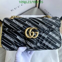 Gucci x Balenciaga FAKE Marmont Bag YB4135 in Black.