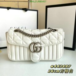 White Gucci Lookalike GG Marmont Mini Shoulder Bag