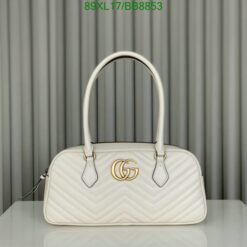 Gucci Faux GG Marmont Top Handle Bag BB8853 in White