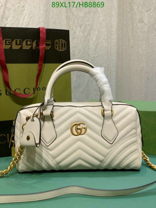 Pristine counterfeit Gucci GG Marmont White Bag