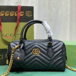 Black Gucci Replica GG Marmont Leather Bag HB8869