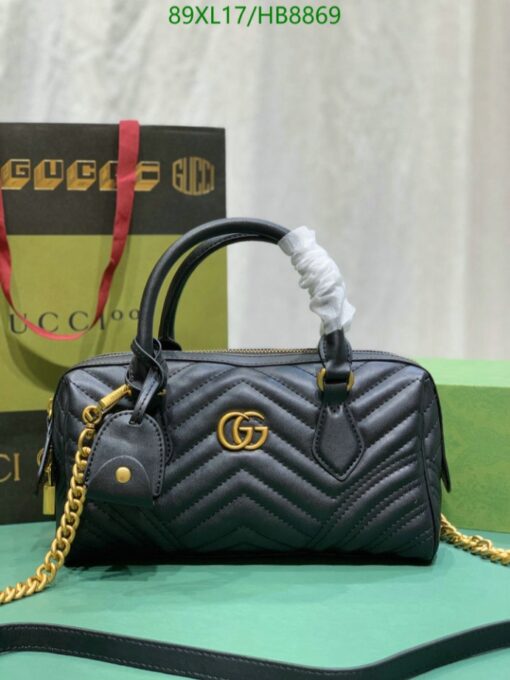 Black Gucci Replica GG Marmont Leather Bag HB8869