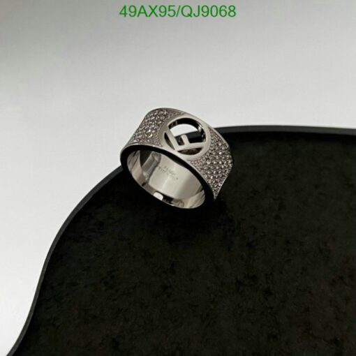 Stunning Fendi ring for women in silver with 1:1 mirror design.