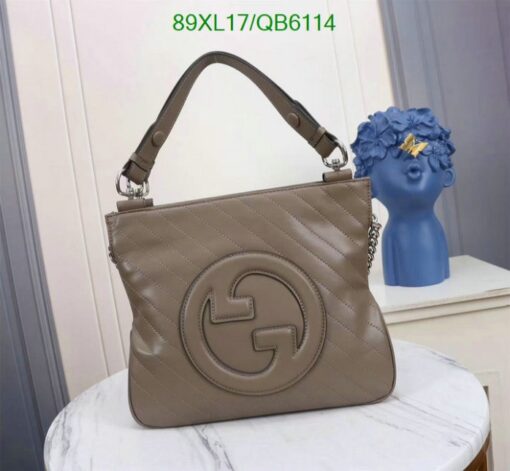 Gucci Blondie copy Bag aaaa in Americano, showcasing the classic Round Interlocking G emblem.