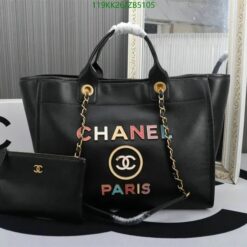 Chanel Deauville Bag With Colored Logo AAAA YB75341 - front view