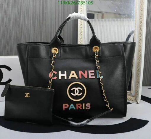 Chanel Deauville Bag With Colored Logo AAAA YB75341 - front view