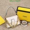 Fendi Baguette Brooch White Leather Bag YB5925