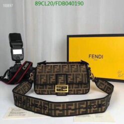 Fendi Lookalike Baguette Brown Bag FDB0402