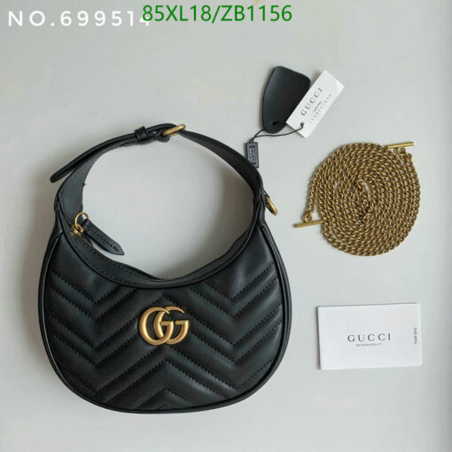 GG Marmont Mini Half-Moon Bag Black Gucci Imitation GHM4953