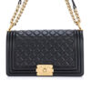 Black Replica Chanel Boy Old Medium Leather Handbag ABC25345