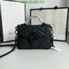 Replica Gucci GG Marmont Top Handle Black Bag RGT9425 - FRONT VIEW