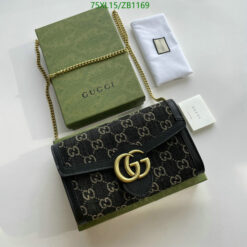 Black Small Gucci Horsebit 1955 designer tote bag featuring oversized GG logo