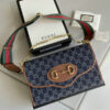 Blue Denim Gucci Horsebit Shoulder Bag in medium size