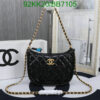 Chanel Black Casual Hobo Handbag made of genuine leather